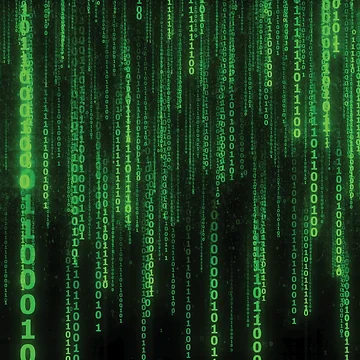 Artwork thumbnail, Matrix Code Numbers Green by Aicon