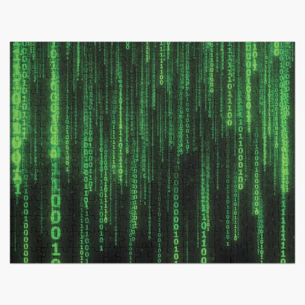Matrix Code Numbers Green Jigsaw Puzzle