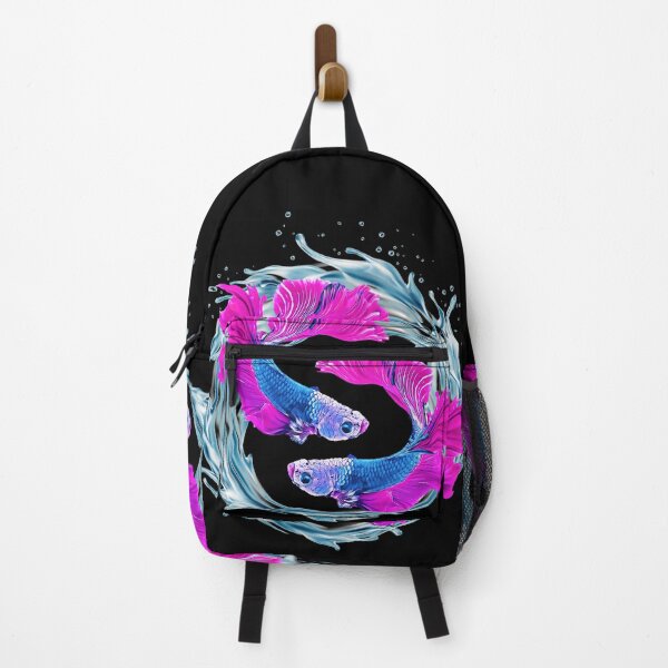 Item preview, Beautiful Dragon Scale Betta Fish - Super Delta Tail Monster Mask Blue Fuchsia Vivid Purple Betta Fish Breed - Circle Water Splash designed and sold by Cawaiico.