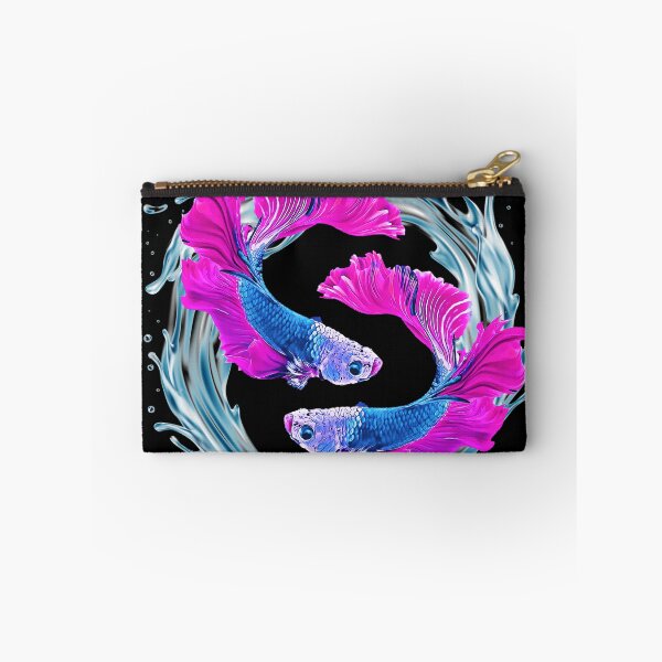Item preview, Beautiful Dragon Scale Betta Fish - Super Delta Tail Monster Mask Blue Fuchsia Vivid Purple Betta Fish Breed - Circle Water Splash designed and sold by Cawaiico.