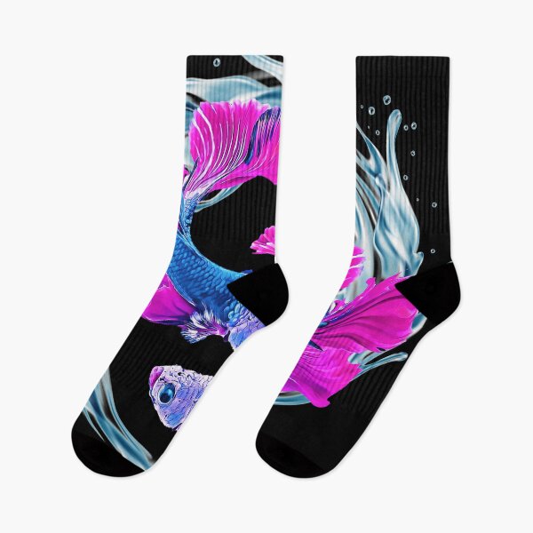 Item preview, Beautiful Dragon Scale Betta Fish - Super Delta Tail Monster Mask Blue Fuchsia Vivid Purple Betta Fish Breed - Circle Water Splash designed and sold by Cawaiico.