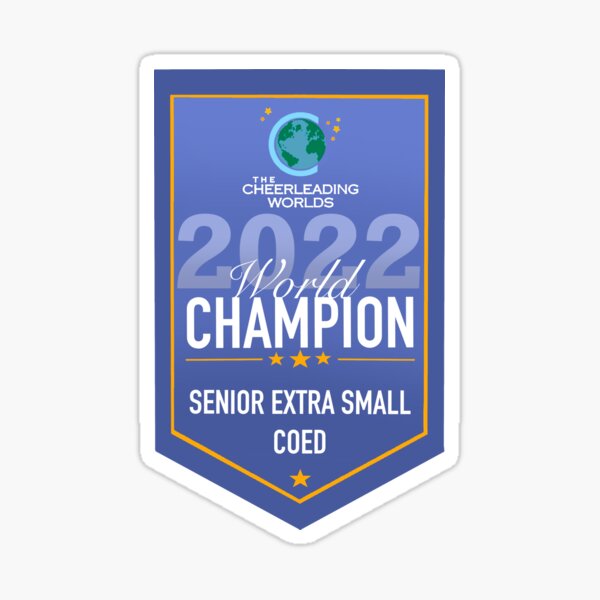 Senior Extra Small Coed World Champion Banner Sticker