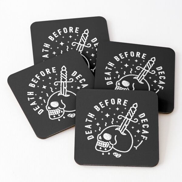 Death Before Decaf Coasters (Set of 4)