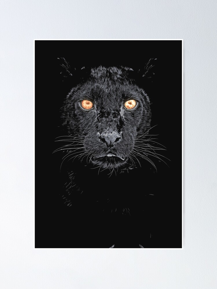 Thumbnail 2 of 3, Poster, Black panther with yellow eyes designed and sold by boholoc0.