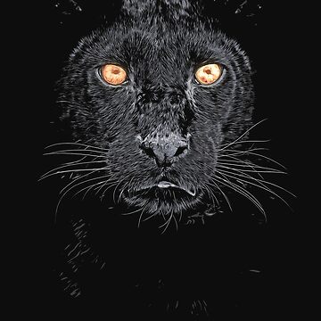 Artwork thumbnail, Black panther with yellow eyes by boholoc0