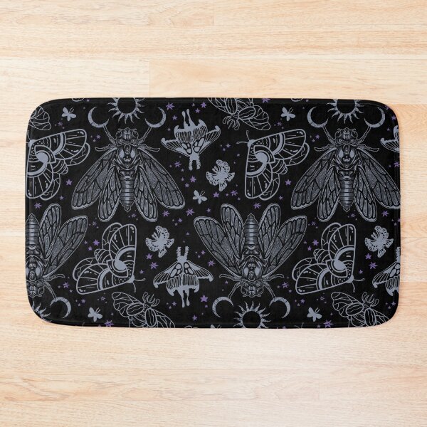 Item preview, Esoteric cicada and moth witchy moon pattern designed and sold by RedFinchDesigns.