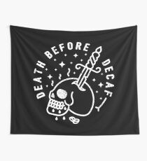 Death Before Decaf Wall Tapestry