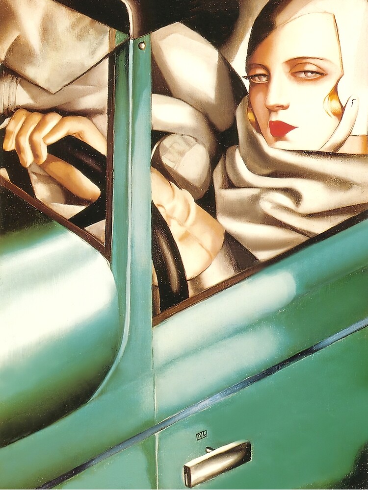 Discover Tamara Portrait Green Bugatti 1929 Premium Matte Vertical Poster