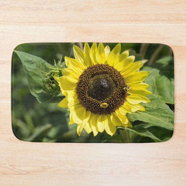 Item preview, Pollinator Jewels - a Beautiful Sunflower with Two Jewellike Bees designed and sold by Georgia Mizuleva.
