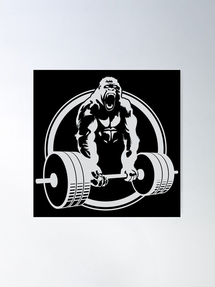 Gorilla Weightlifting in Fitness Gym - Poster Print, Wall Art, Home Decor,  and Postcard - PrintStarTee