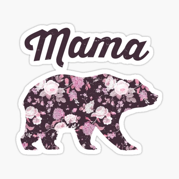 Mama Bear Decal 4 Pack: Mama Bear Arrow, Bear with Cubs, Mama Bear Walking,  Bear Claw (Black, Small ~4)