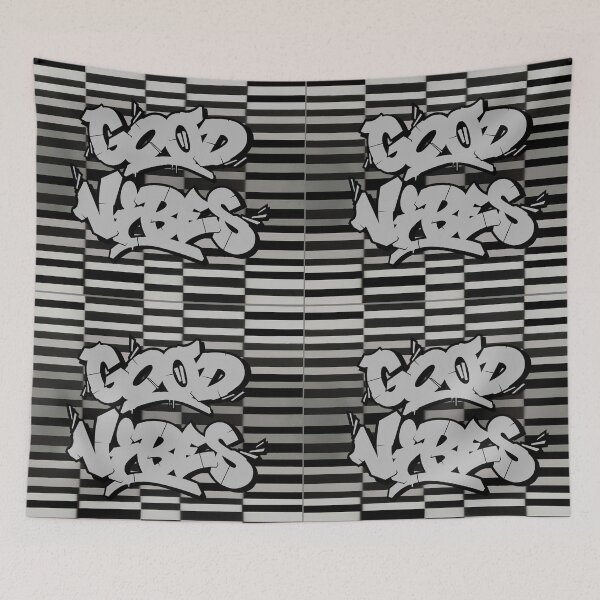 Item preview,  GOOD VIBES GREY SQUARES ESONE ABSTRACT  designed and sold by GraffitiBomberZ.