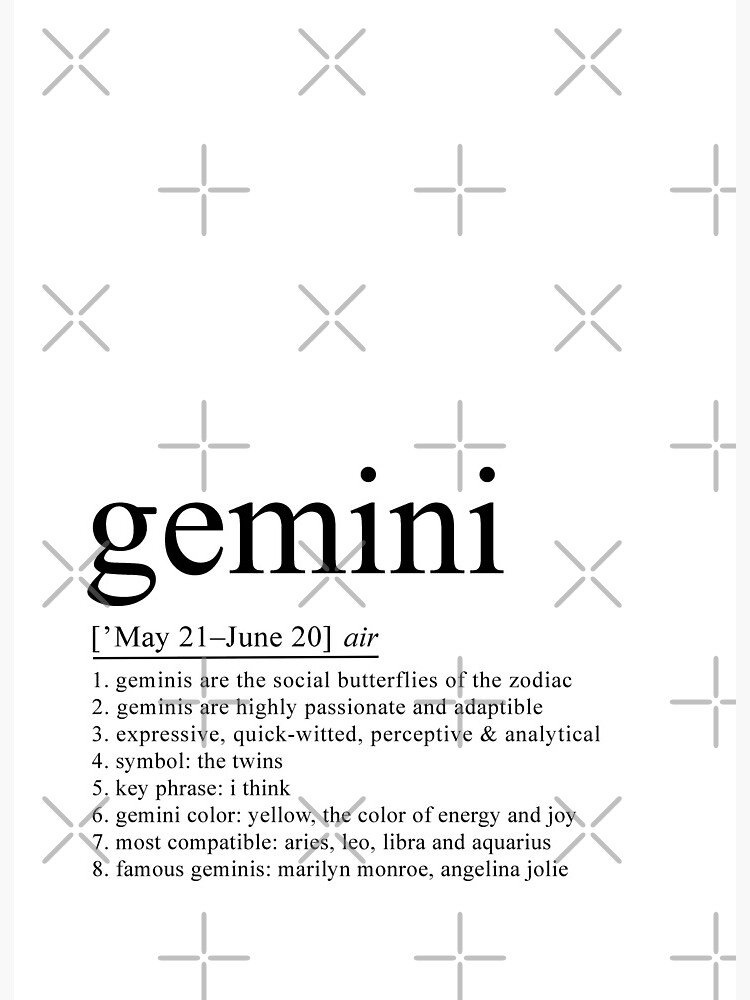 Gemini Definition Gemini Zodiac Sign gifts Astrology gifts Gemini Star Sign Art Board Print