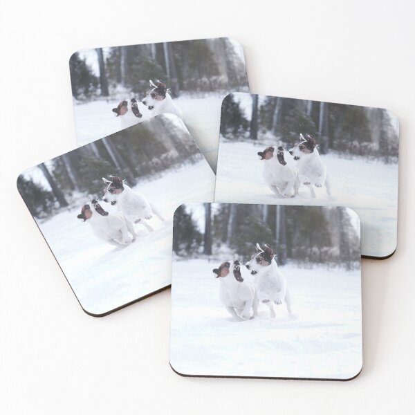Item preview, Two white terriers running in snow designed and sold by riku05830.