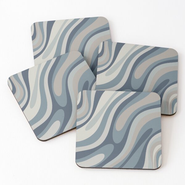 Item preview, Wavy Loops Abstract Pattern in Neutral Blue Grey Tones designed and sold by kierkegaard.