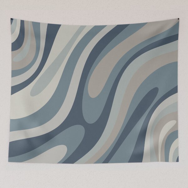 Item preview, Wavy Loops Abstract Pattern in Neutral Blue Grey Tones designed and sold by kierkegaard.