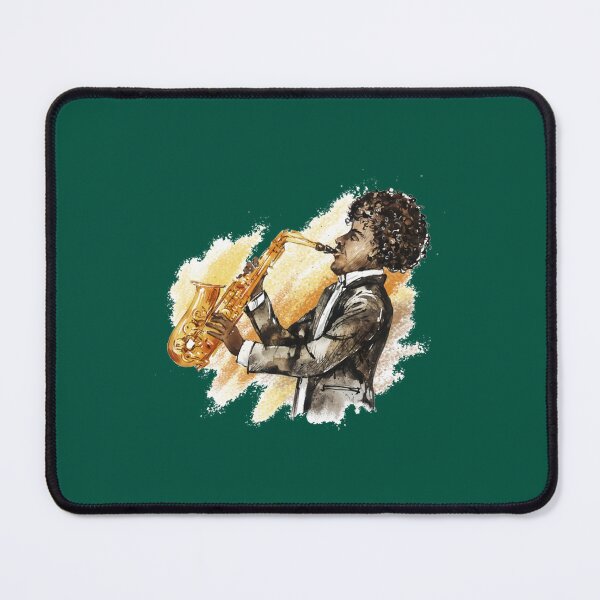 Item preview, Watercolor stylish jazz man playing saxophone designed and sold by greenstreetShop.