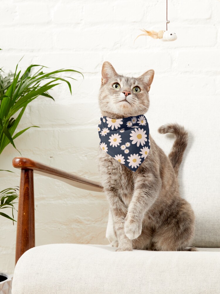 Alternate view of Pink daisies print - cute floral print Pet Bandana