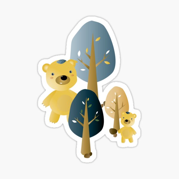 Leafbears in the woods Sticker