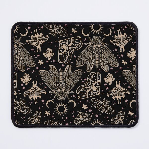 Item preview, Occult esoteric cicada and moth witchy moon pattern designed and sold by RedFinchDesigns.