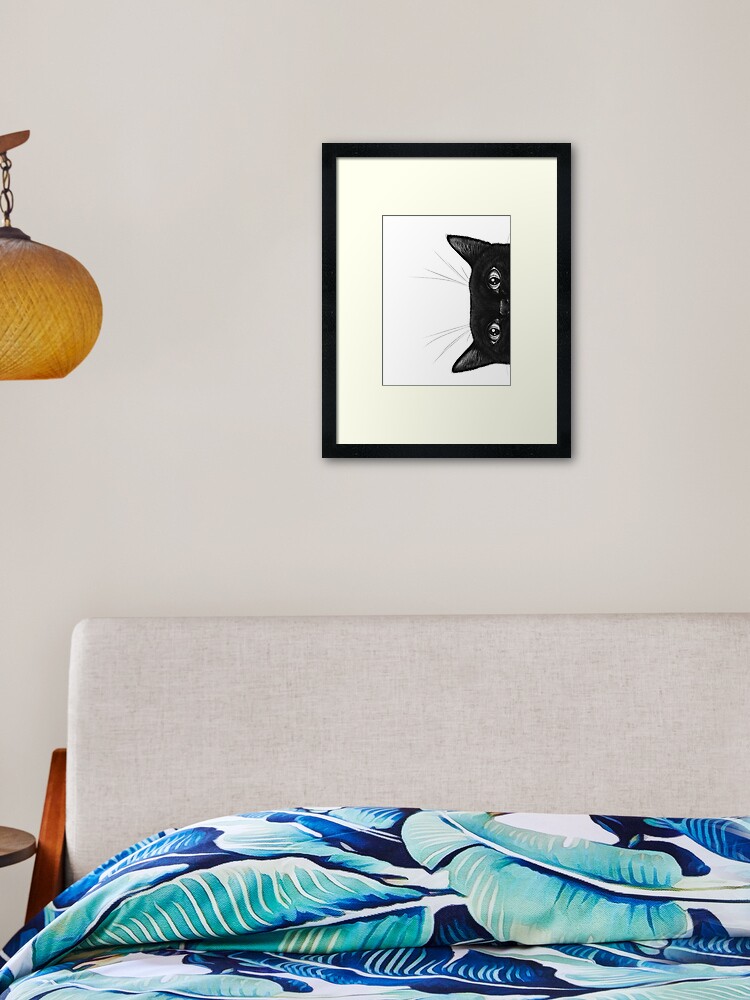 Thumbnail 1 of 7, Framed Art Print, Black cat 02 designed and sold by kodamorkovkart.