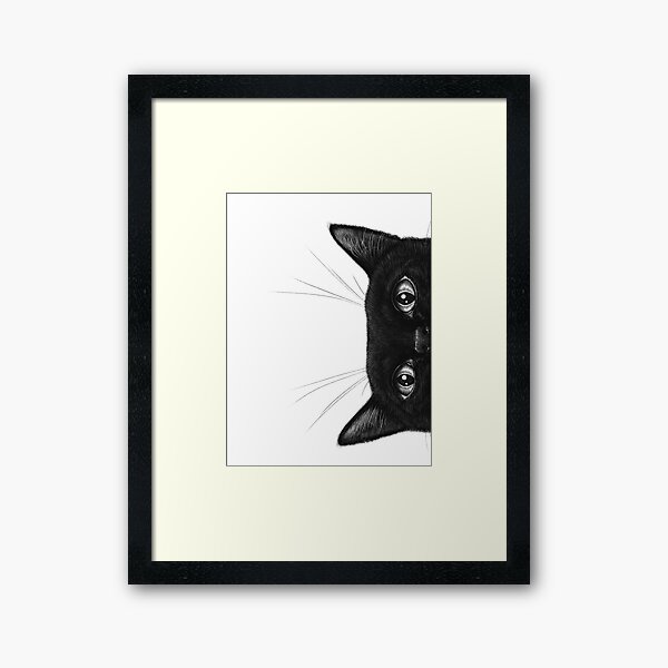 Black cat 02 Framed Art Print