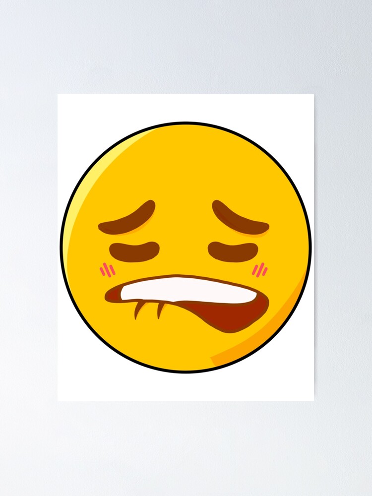 Biting Lip Emoji S Poster For Sale By Embroiderlinel Redbubble 9619