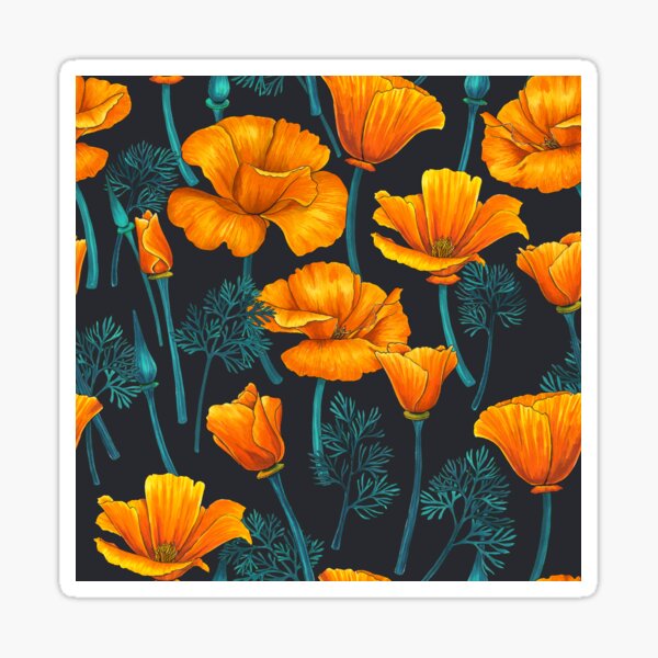 Item preview, California poppies 4 designed and sold by Katerina Mitkova Kirilova.