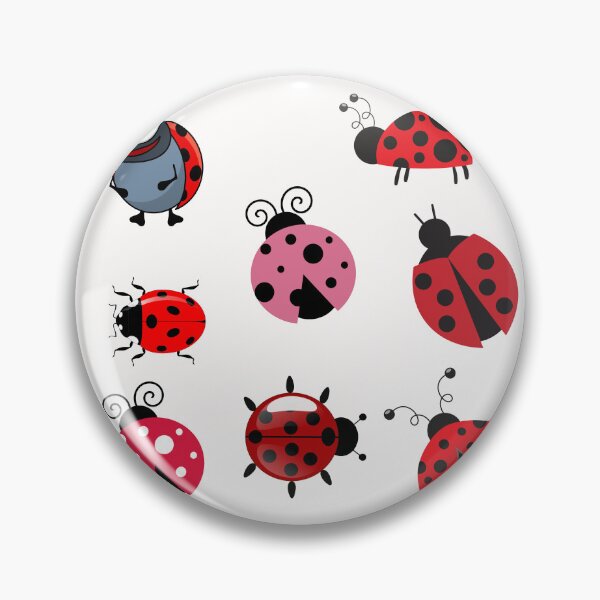 Item preview, Beautiful lady bugs - pink red purple blue and black - lady bug pattern designed and sold by Sam Artist.