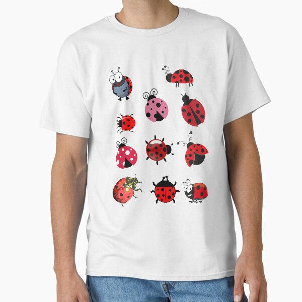 Item preview, Beautiful lady bugs - pink red purple blue and black - lady bug pattern designed and sold by Sam Artist.