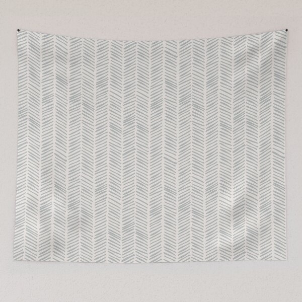 Item preview, Handdrawn Herringbone - Samovar Silver on Alabaster White designed and sold by NolkDesign.