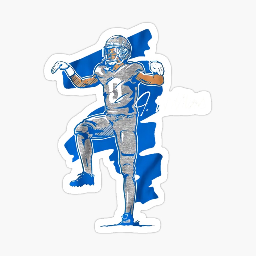 Jameson Williams 9 Detroit Lions football player glitch poster