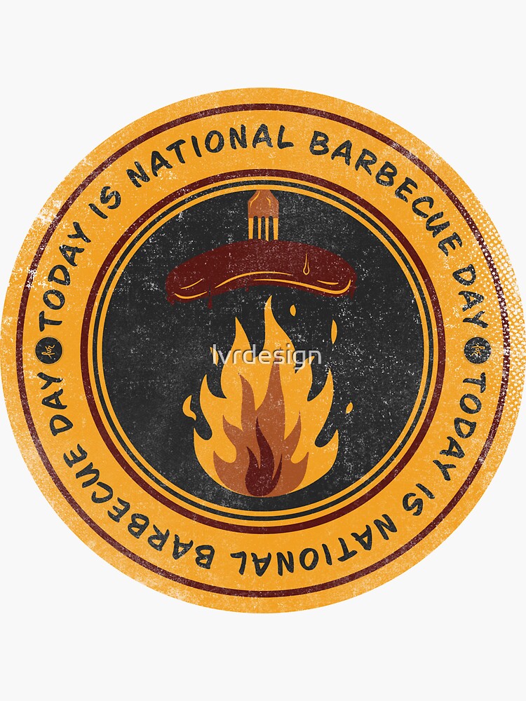 "Today is National Barbecue Day Badge" Sticker for Sale by lvrdesign