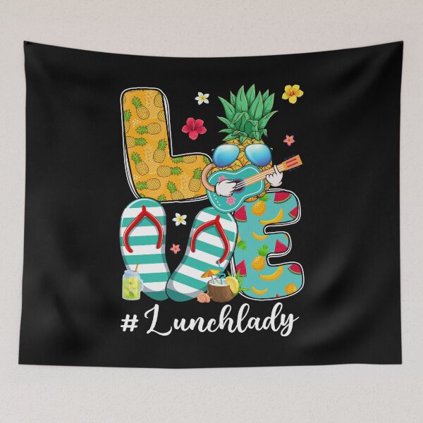 Item preview, Funny Pineapple LOVE Lunch Lady Hello Summer Vibes designed and sold by moonligh1996.