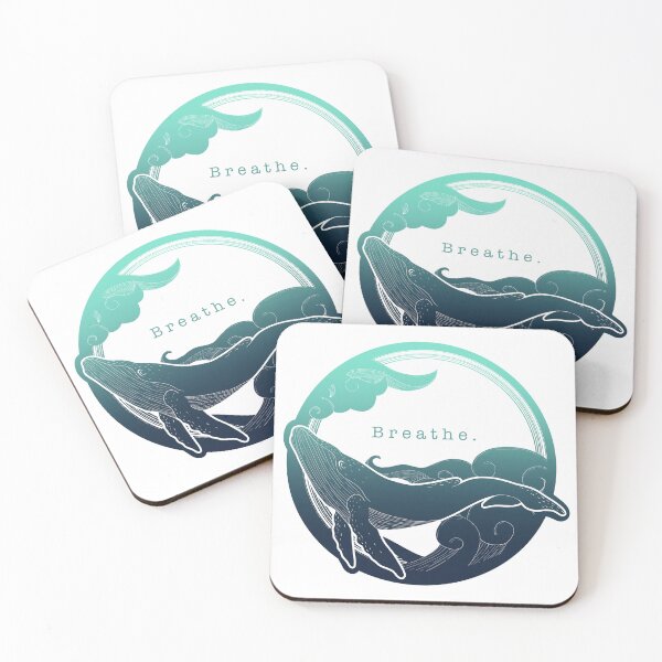 Item preview, sky whale blue & white - breathe designed and sold by Arty and Awkward.