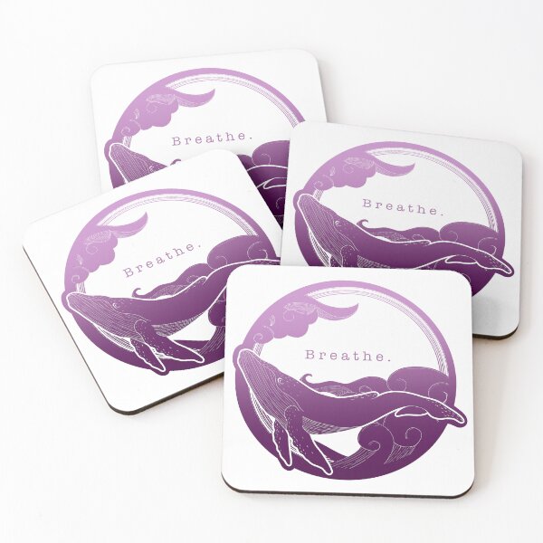 Item preview, sky whale pink & white - breathe designed and sold by Arty and Awkward.