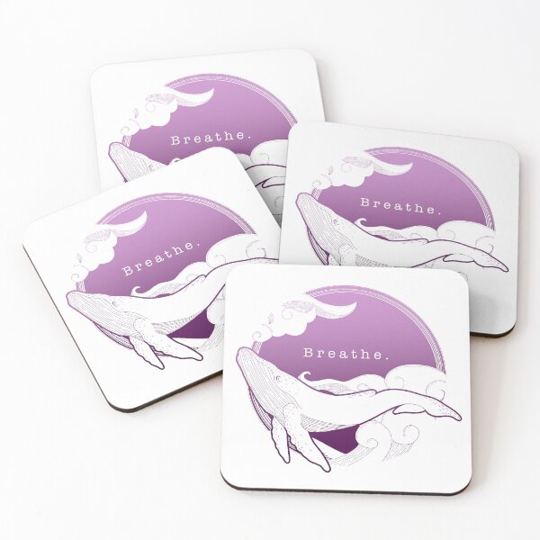 Item preview, sky whale pink & white - breathe designed and sold by Arty and Awkward.