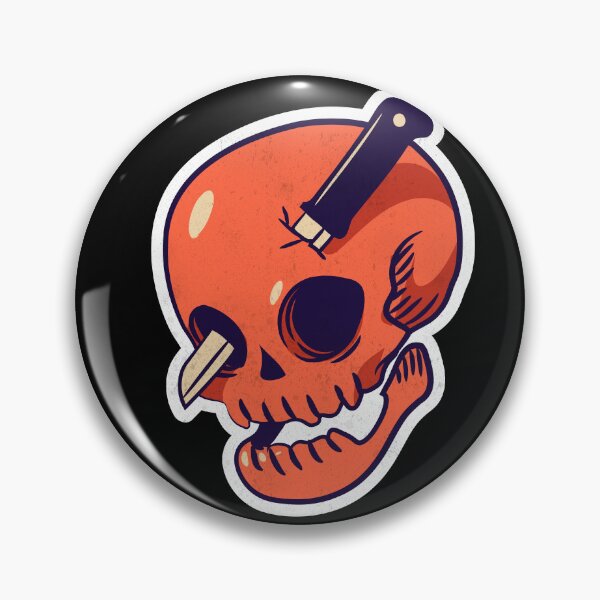 Item preview, Stabbed  Orange Cartoon Skull designed and sold by mrkedi123.