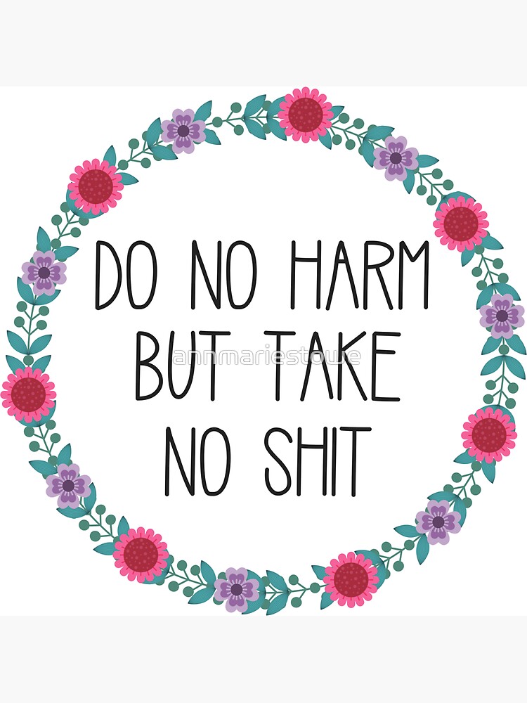 Do No Harm But Take No Shit by annmariestowe