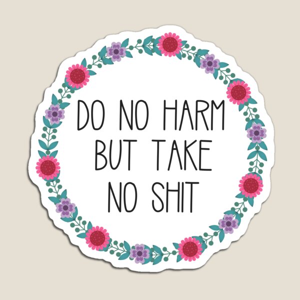 Do No Harm But Take No Shit Magnet