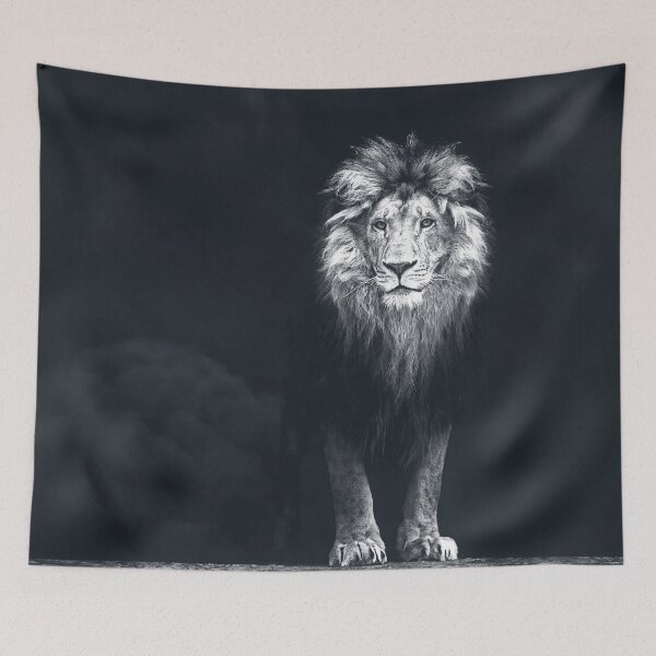 Item preview, Portrait of a Beautiful lion,lion in the dark smoke designed and sold by Shifa19.