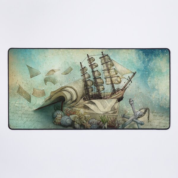 Now I lay me down to read, i travel leagues before i sleep Desk Mat