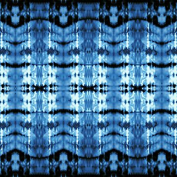 Artwork thumbnail, Indigo Satin Shibori by Nina May Designs