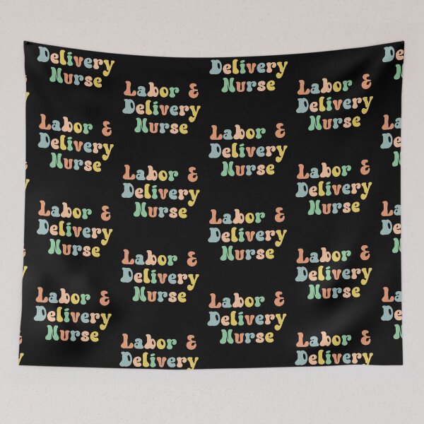 Item preview, Labor and delivery nurse Retro Groovy typography | L and D Nurse | Gifts for Labor+Delivery nurse designed and sold by Violet Treasures.