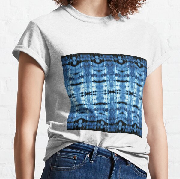 Indigo Satin Shibori Classic T-Shirt