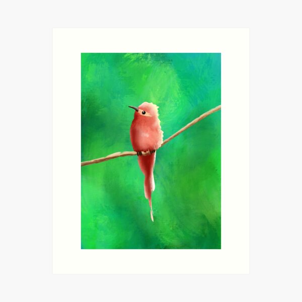 Red Bird Painting Art Print