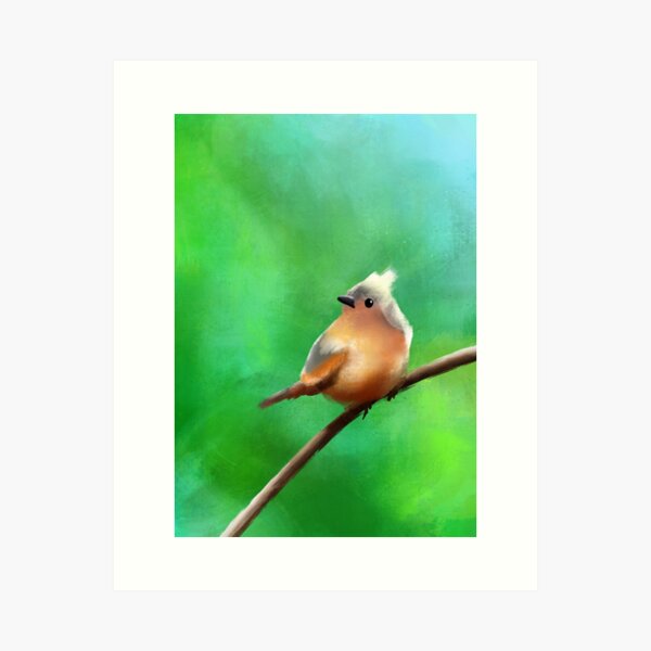 Brown & Grey Bird Painting Art Print