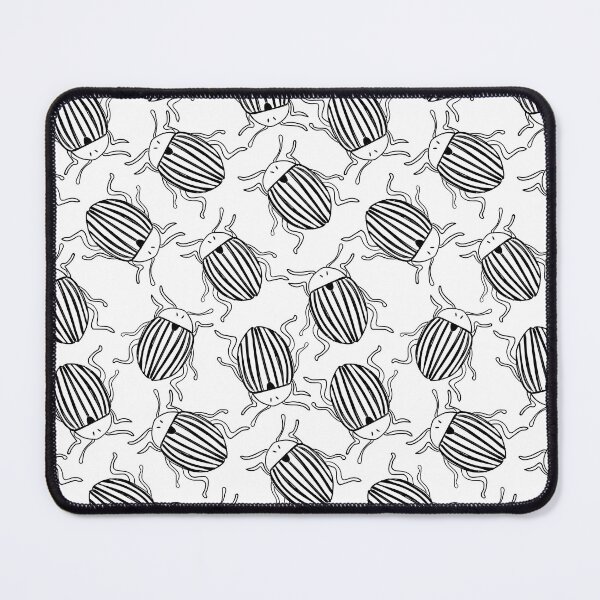 Item preview, Vector seamless black and white pattern of hand drawn doodle isolated colorado potato beetles designed and sold by Familyshmot.