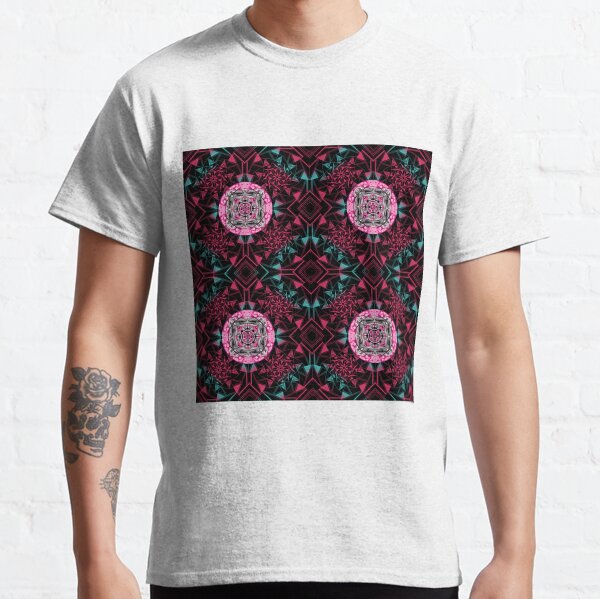 The Pink Floral Mandala in Two-Tone Seamless Pattern Classic T-Shirt