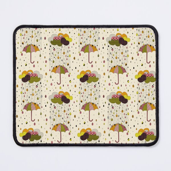Item preview, Summer rain - patterned clouds, umbrellas and drops designed and sold by chriswoGeschenk.